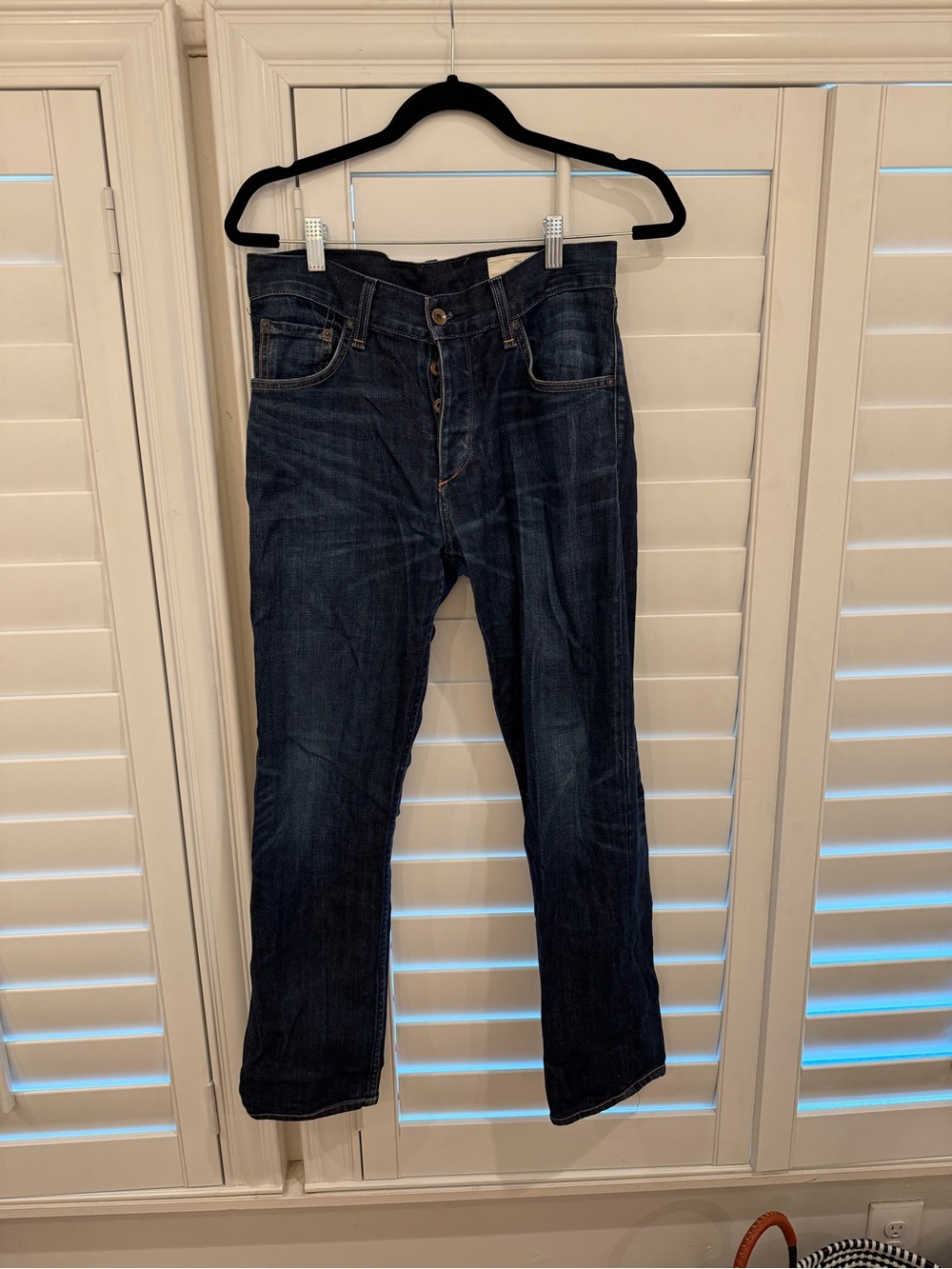 rag & bone Dark Blue Straight-Leg Jeans